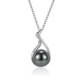 imitation natural black pearl pendant zircon black pearl swan pendant necklacepicture14